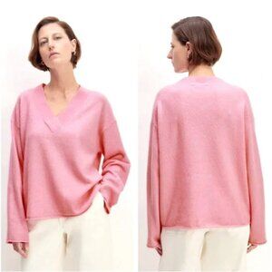 Everlane The Cozy Stretch V-neck Sweater‎ Pullover Pink XS Wool Pink Peony
